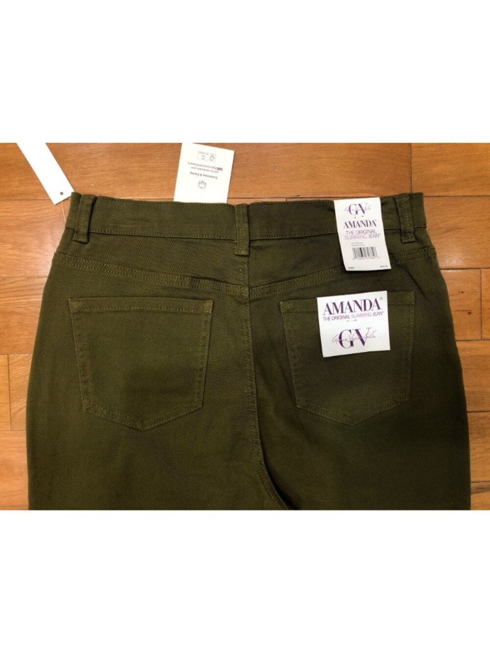 Gloria Vanderbilt Amanda Slimming High Rise Tapered Leg Olive Jeans Size 10 Ave - Picture 6 of 12